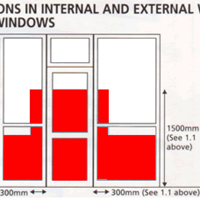 A chart outlining the sizes and measurements of various windows
