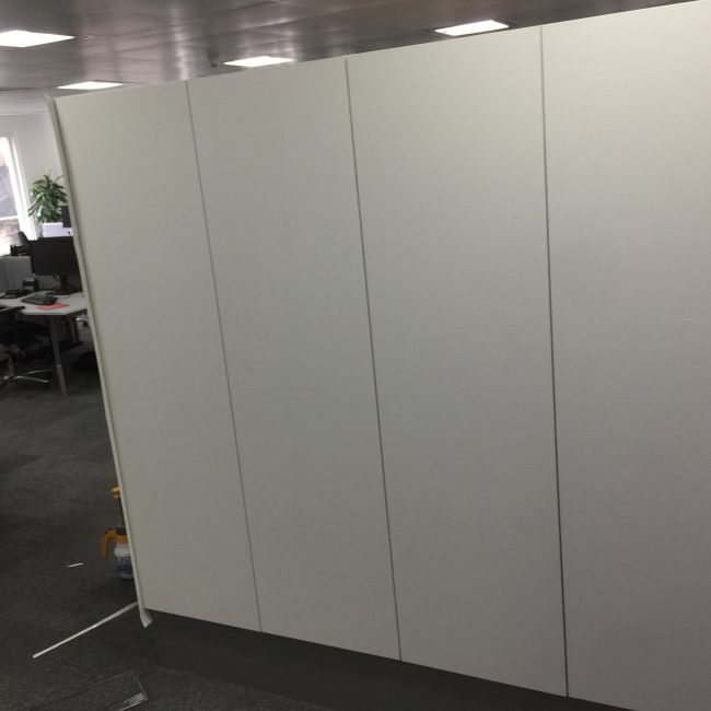 Picture of a GFT cabinet in an office before graphics have been installed