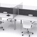 Desks with perspex screen